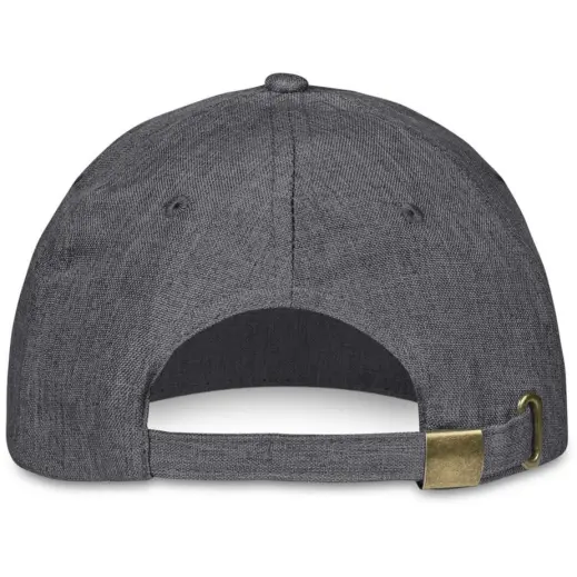 Austin Linen Cap Dark Grey Back